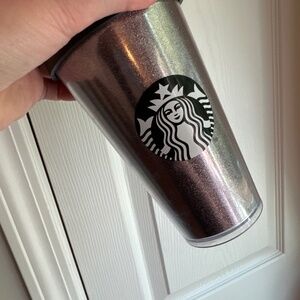 Gray Glitter Starbucks Tumbler